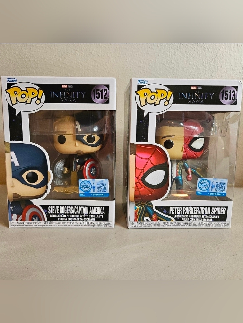 Captain America and Iron Spider Marvel Infinity Saga Funko Pop Bundle #1512 #153